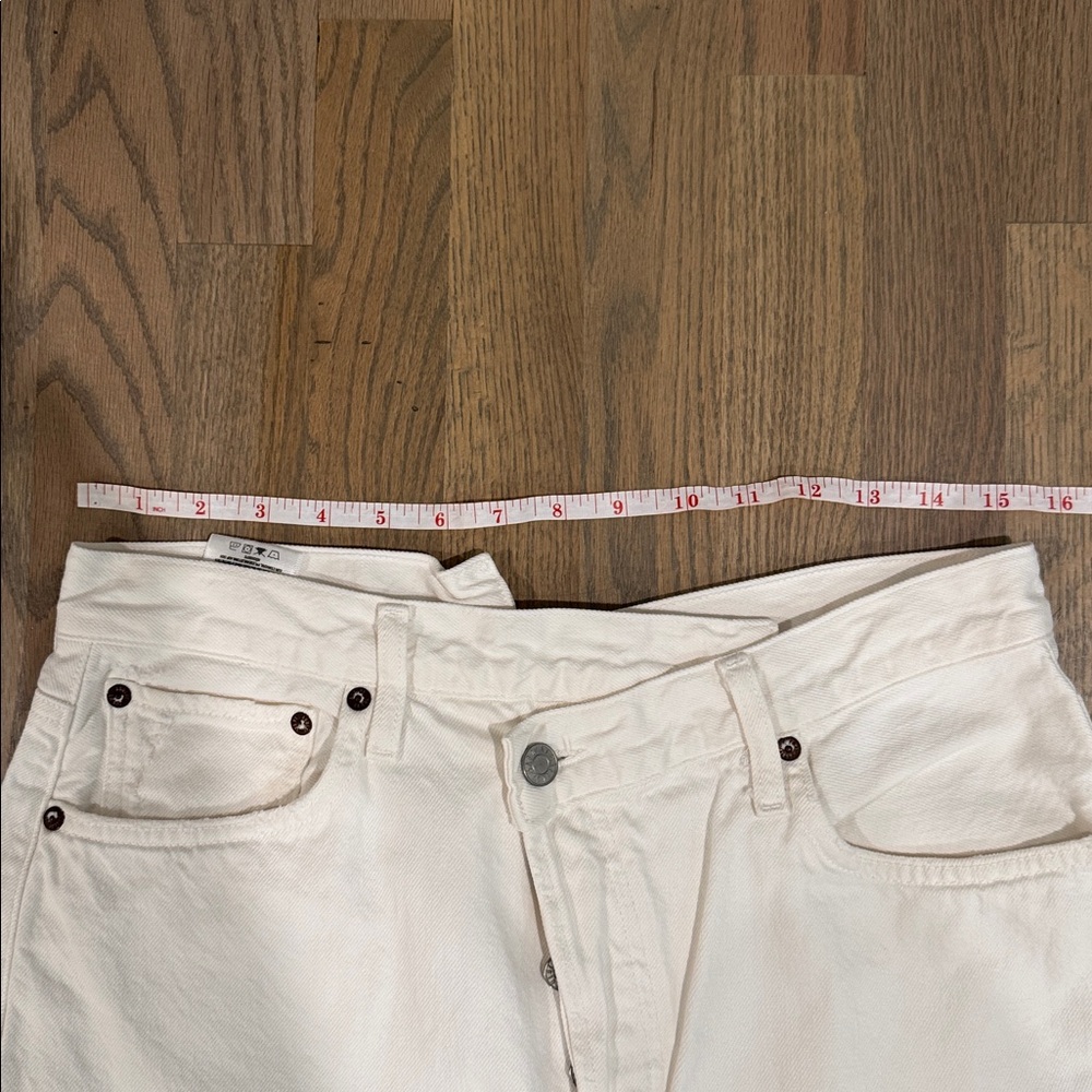 Agolde white button fly wide leg jeans Size 29 - Picture 9 of 9